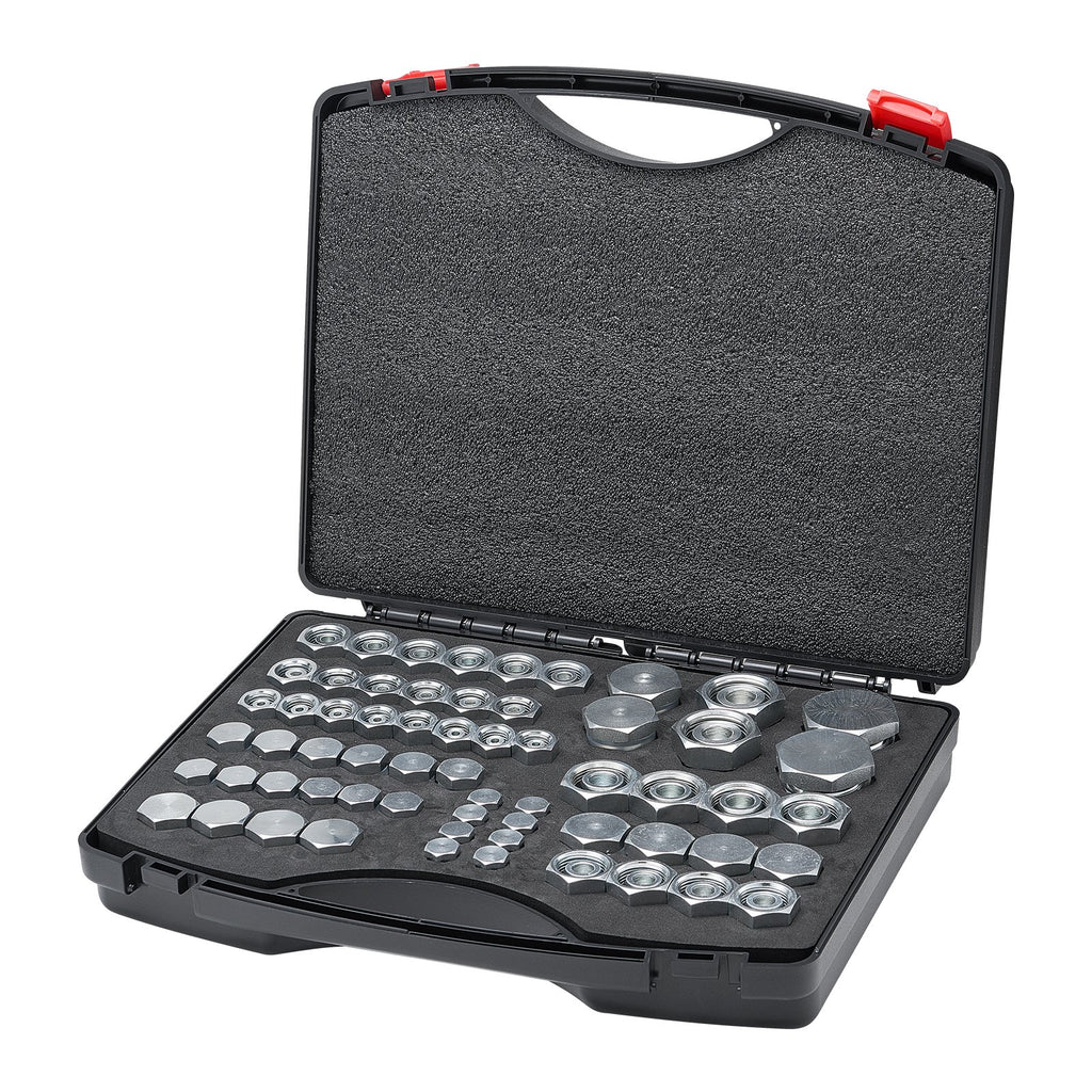 Hidraulinių jungčių rinkinys VEVOR DIN-L 64PCS-SS, 64 vnt.