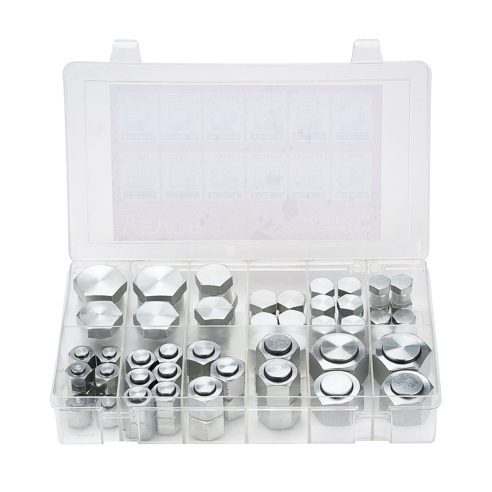 Hidraulinių jungčių rinkinys VEVOR ORFS 72PCS-SS, 72 vnt.