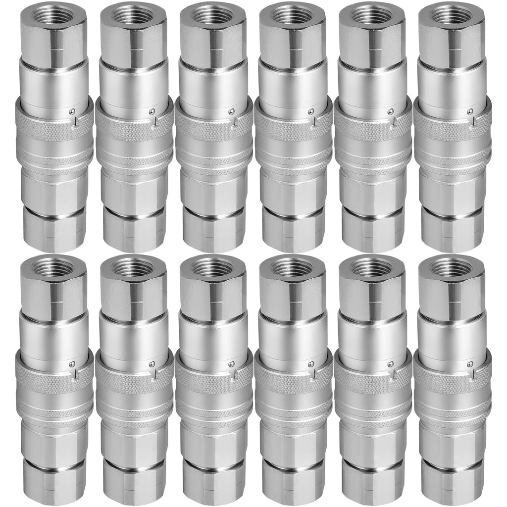Hidraulinės greitosios jungtys VEVOR ISO 16028, 1/2" NPT (12 porų)