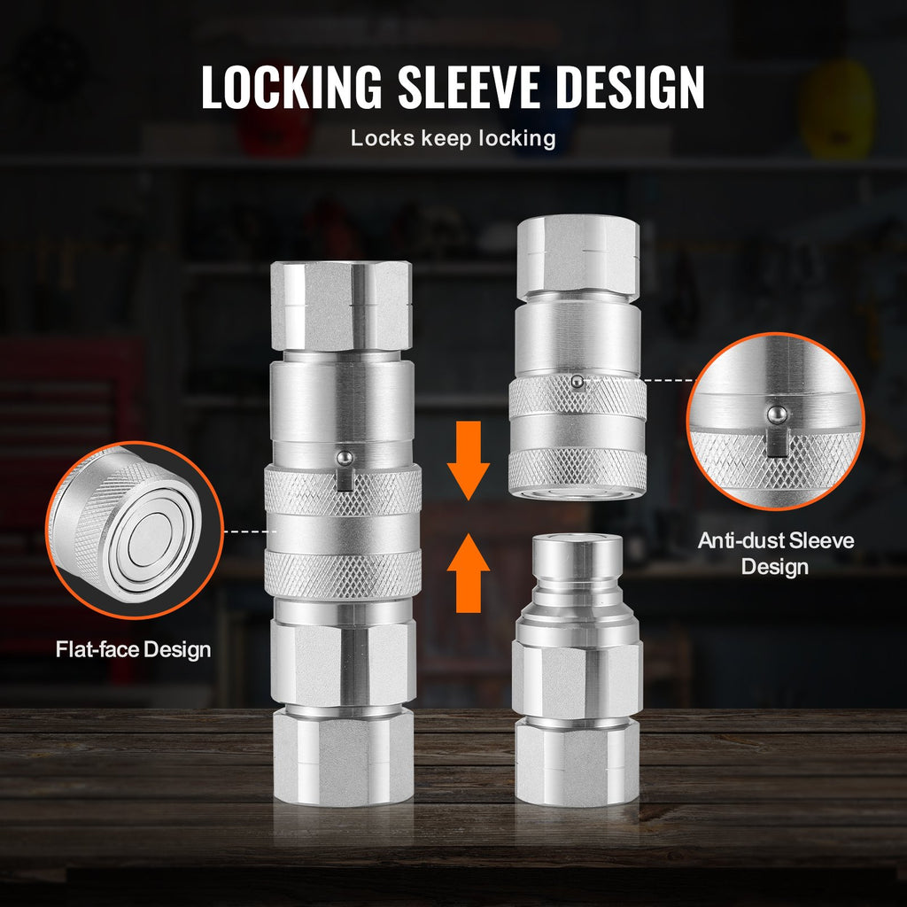 Hidraulinės greito jungimo jungtys VEVOR LSQ-FF, 1/2" NPT