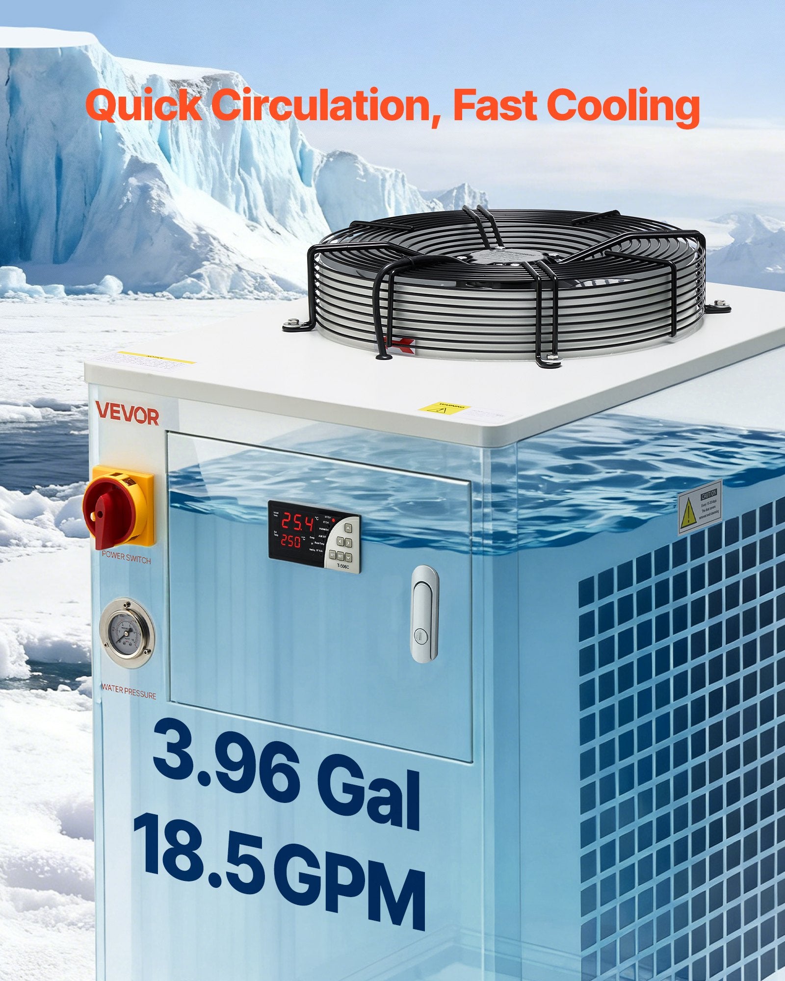 Pramoninis vandens aušintuvas VEVOR CW-6200, 5000 W