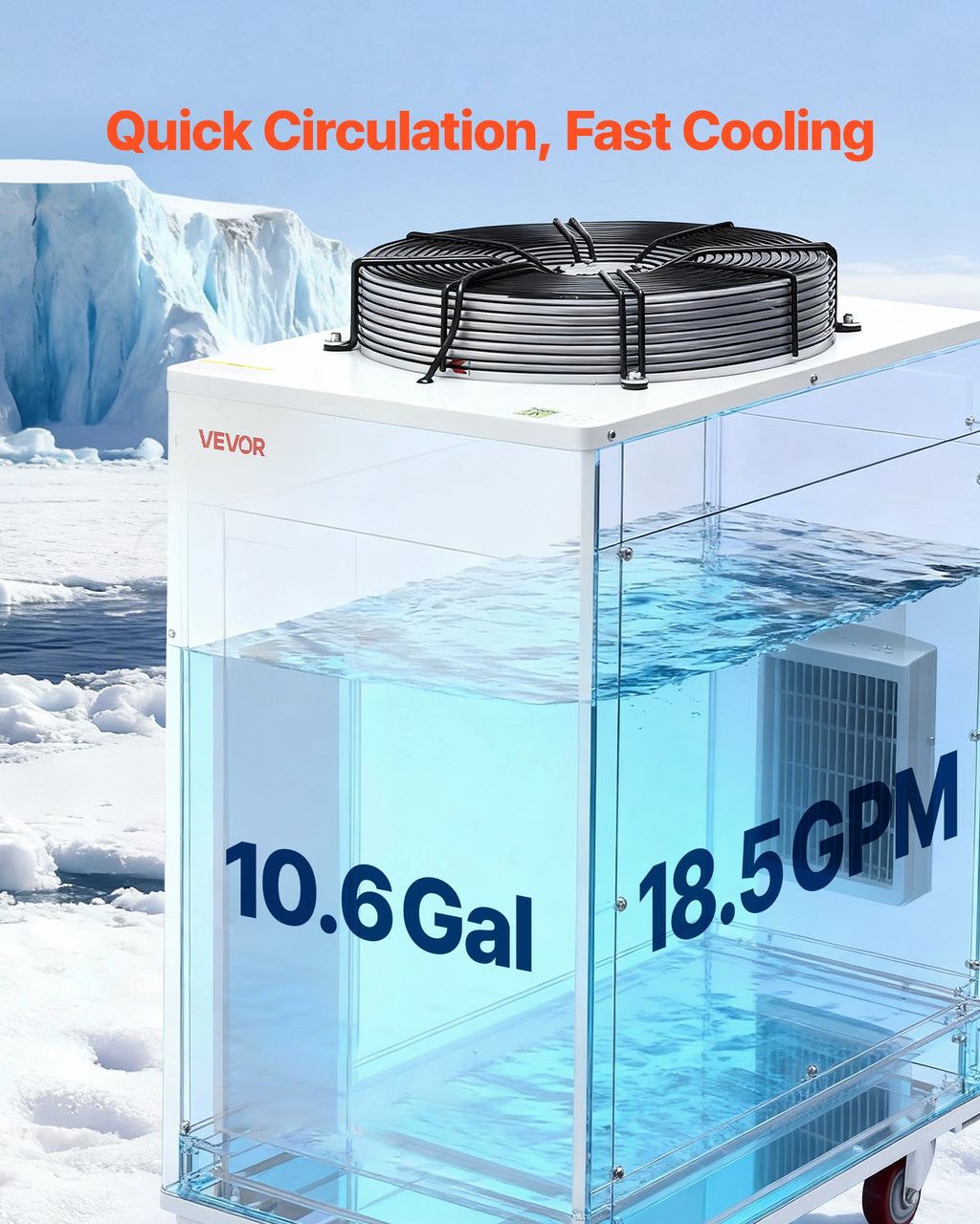 Pramoninis vandens aušintuvas VEVOR CW-6300, 8000 W
