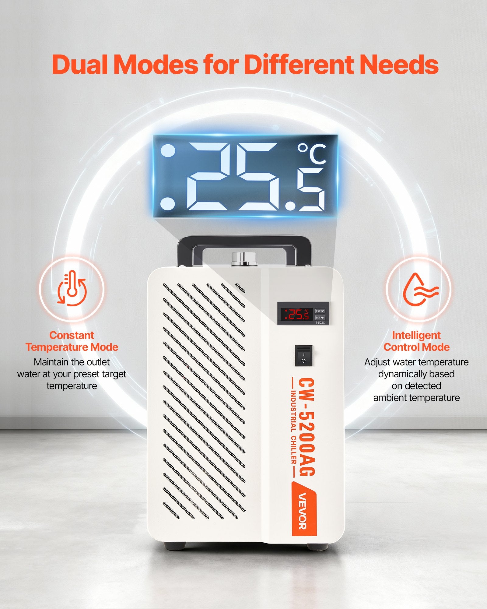 Pramoninis vandens aušintuvas VEVOR CW-5200AG, 1600 W