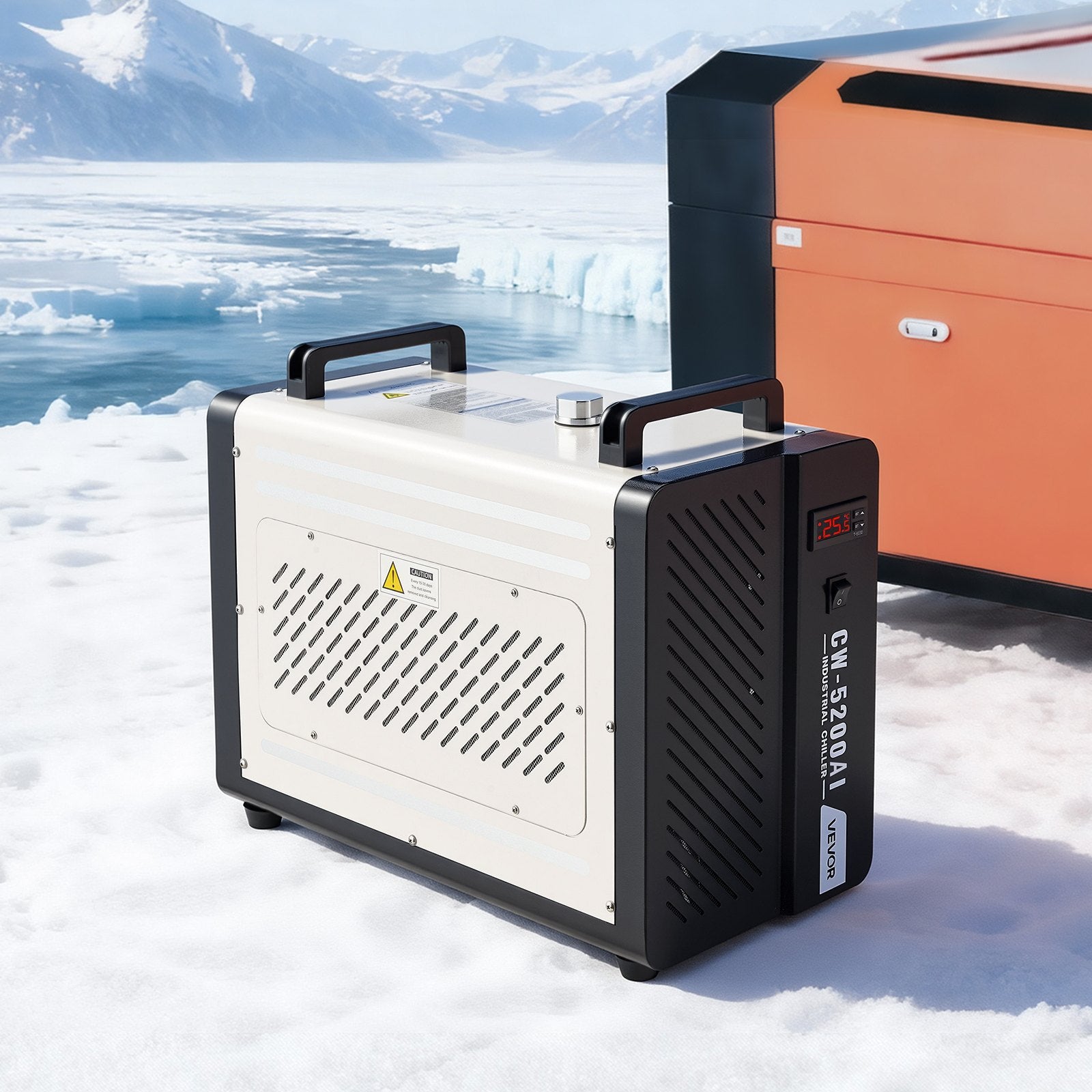 Pramoninis vandens aušintuvas VEVOR CW-5200AI, 1600 W