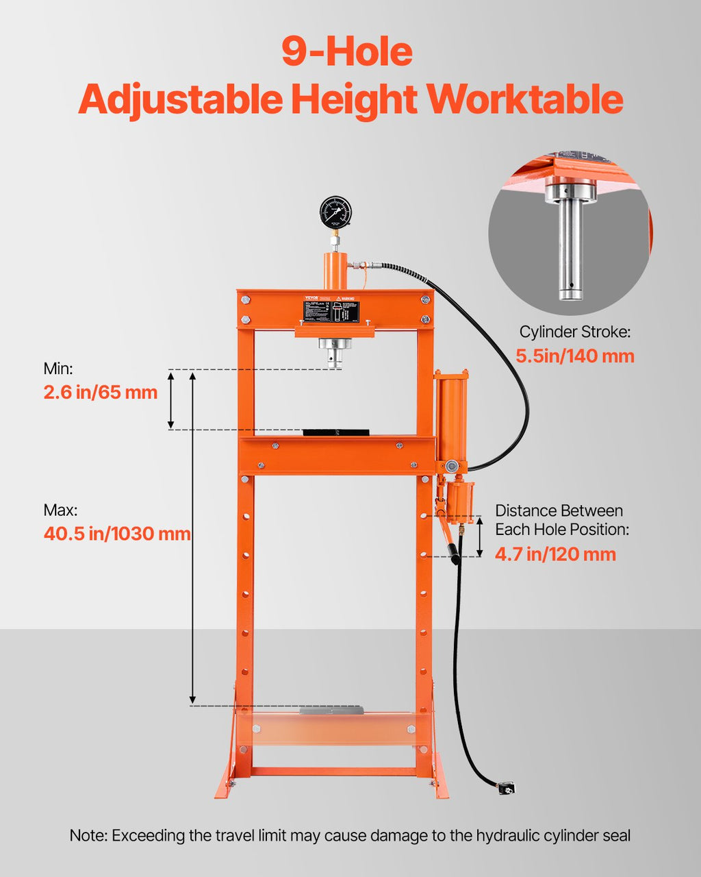 Hidraulinis presas VEVOR ZX0901, 20 t