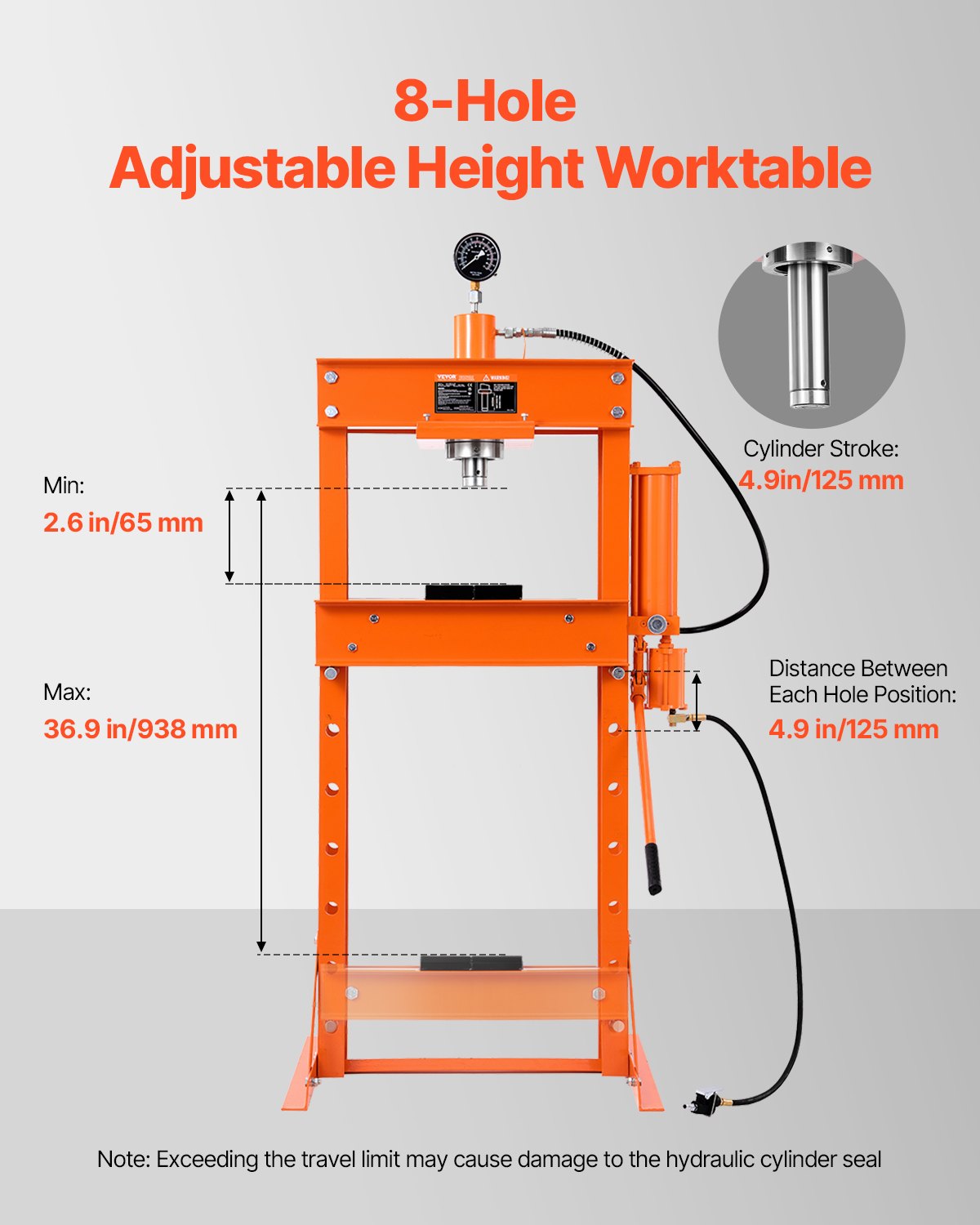 Hidraulinis presas VEVOR ZX0901, 30 T