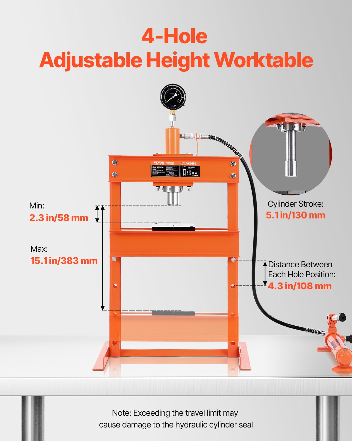 Hidraulinis presas VEVOR ZX0901, 10 t
