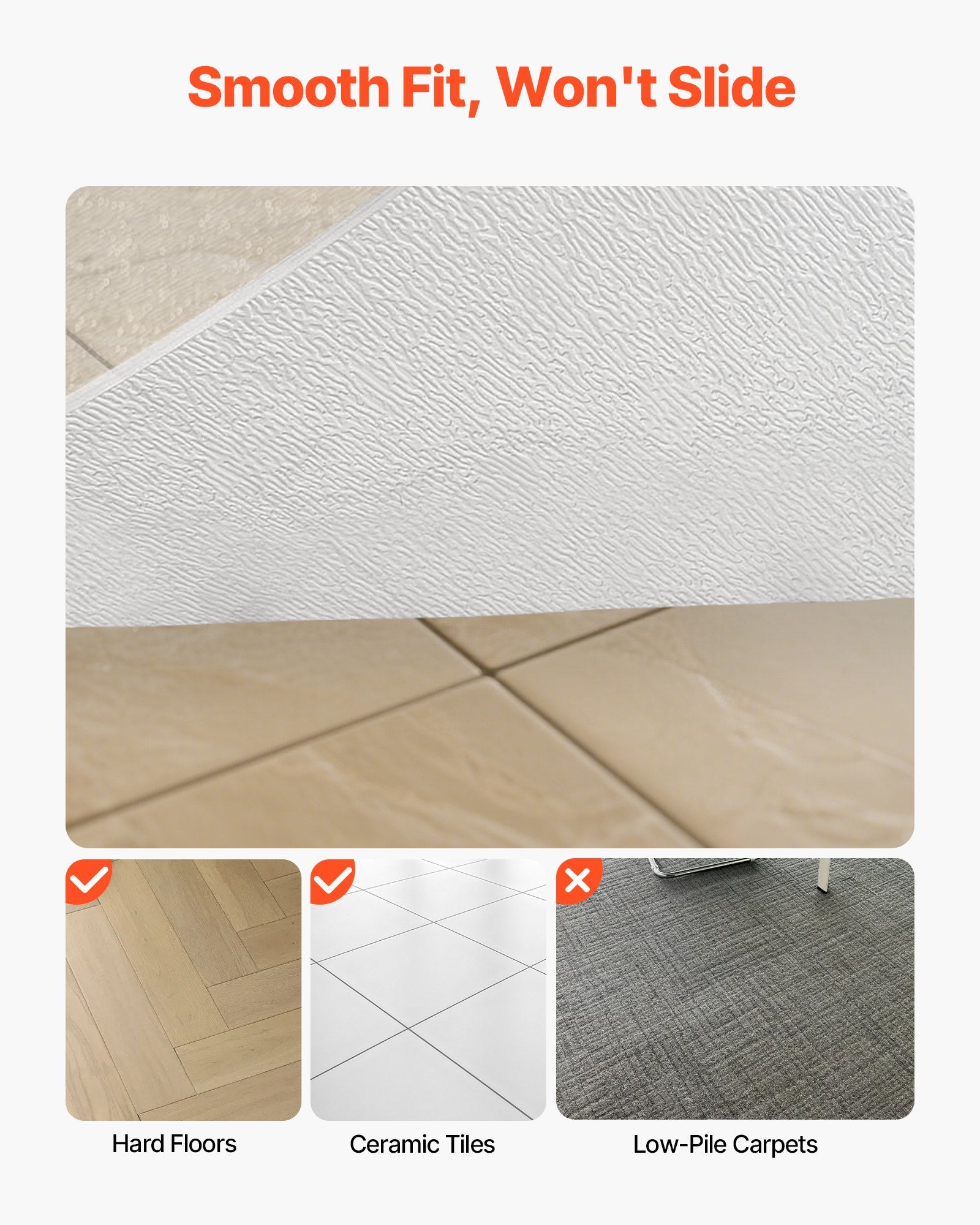 Kėdės kilimėlis VEVOR PVC-364818R, 915 x 1225 mm