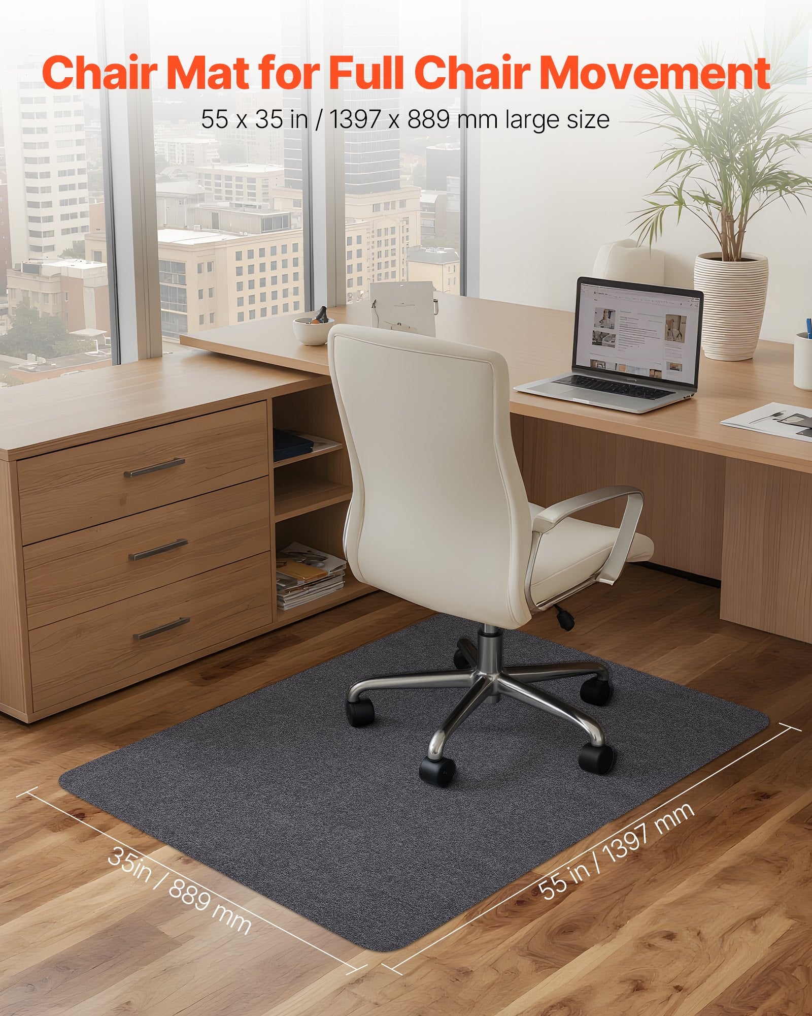 Kėdės kilimėlis VEVOR DL-5535R, 897 x 1396 mm
