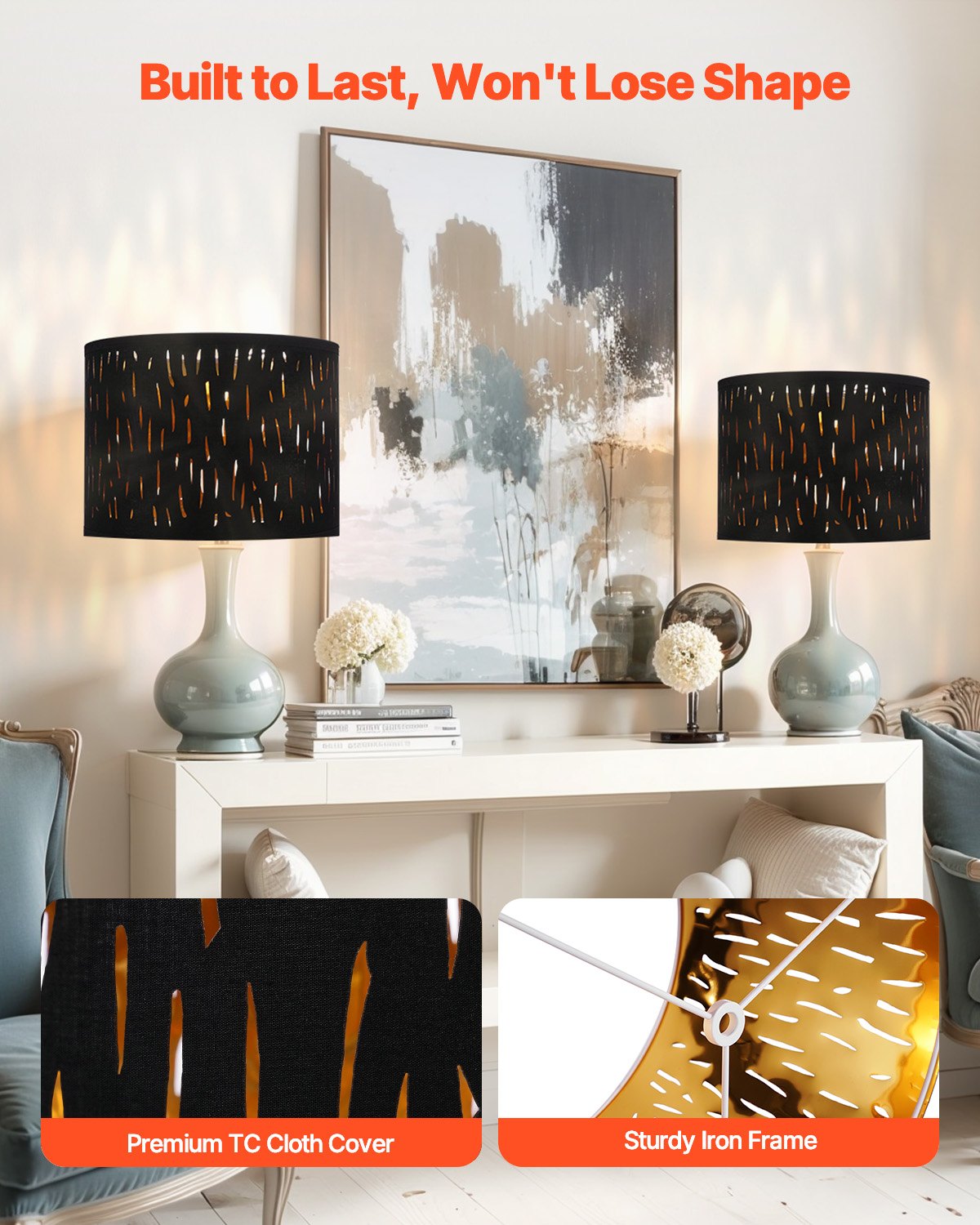 Šviestuvų gaubtų komplektas VEVOR heiseliuxingloukong, 33 cm skersmens