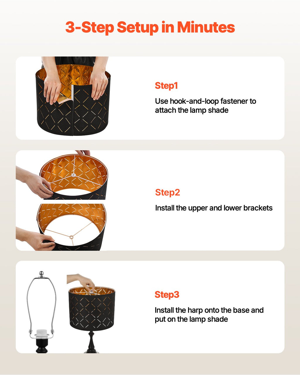 Šviestuvo gaubtų komplektas VEVOR Drum, 2 vnt., 33 cm skersmens
