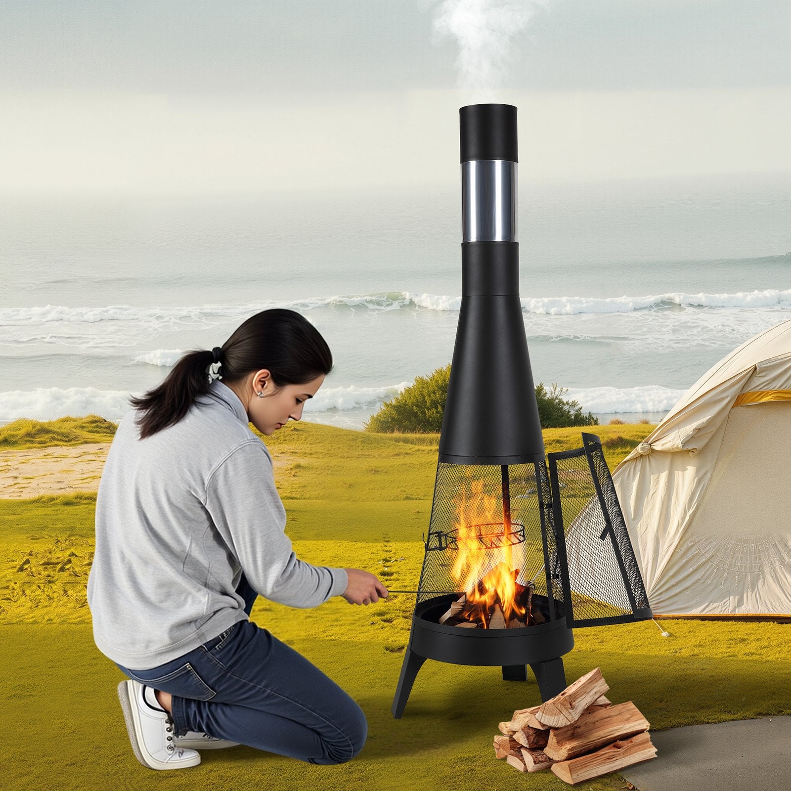 Lauko židinys VEVOR 81203L, 50 cm skersmens