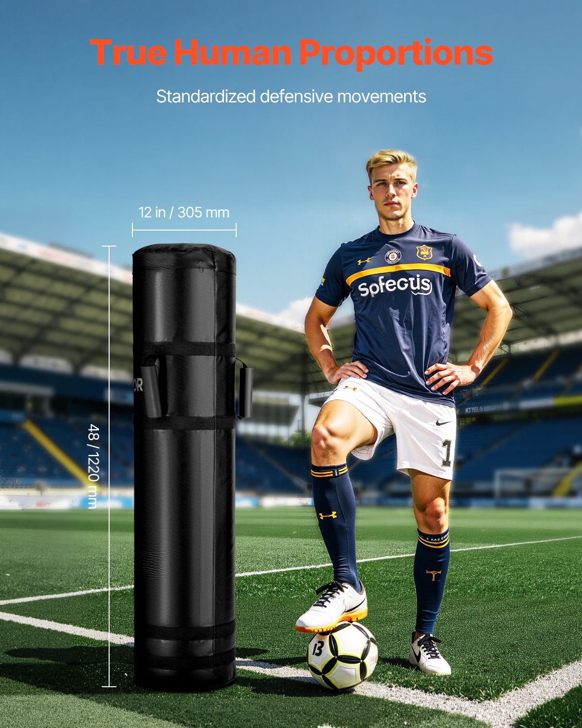 Futbolo treniruočių manekenas VEVOR NTRLZQ-005, 120 cm aukščio