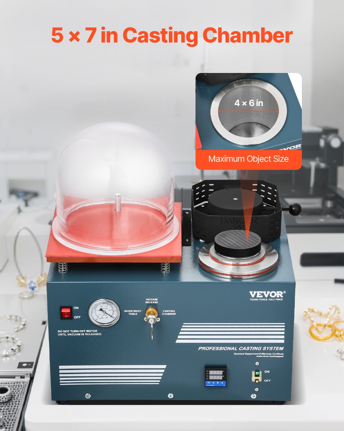 Vakuuminė liejimo mašina su lydymo krosnimi VEVOR DMJ-0002, 1900 W