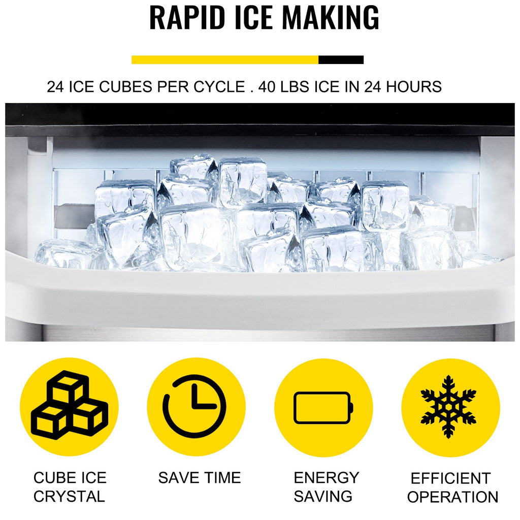 Ledo gaminimo aparatas VEVOR Countertop Ice Maker, 18 kg/parą