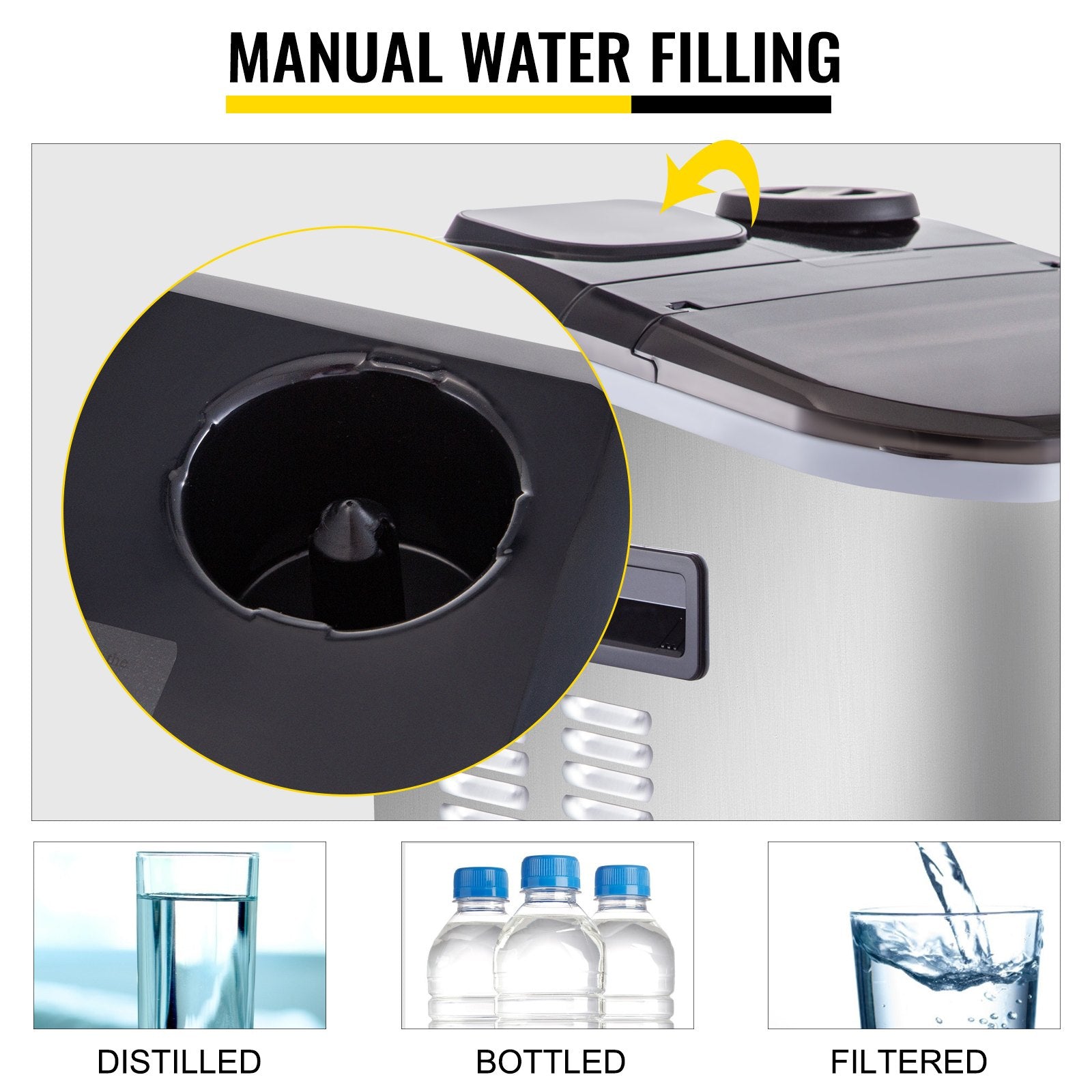 Ledo gaminimo aparatas VEVOR Countertop Ice Maker, 18 kg/parą