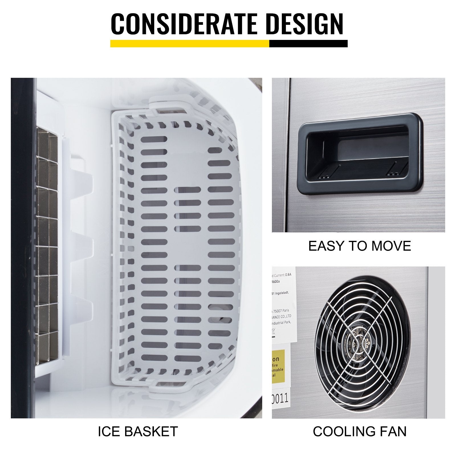 Ledo gaminimo aparatas VEVOR Countertop Ice Maker, 18 kg/parą