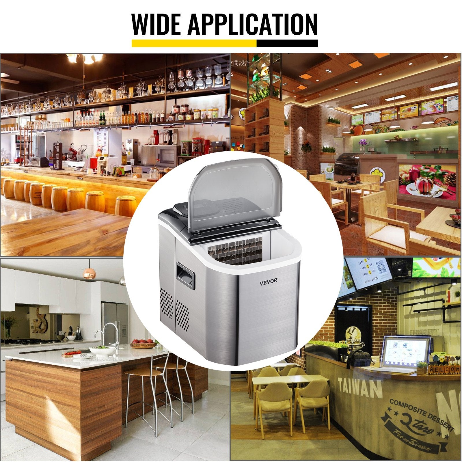 Ledo gaminimo aparatas VEVOR Countertop Ice Maker, 18 kg/parą