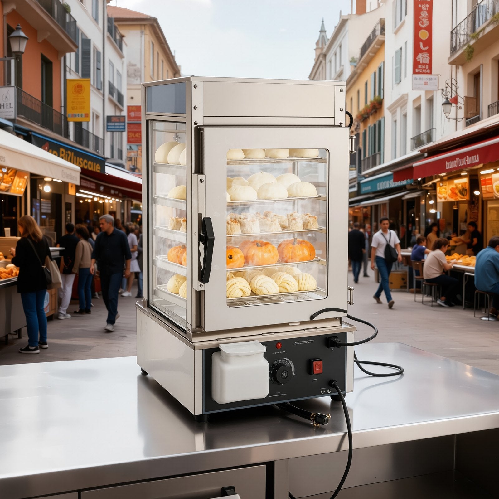 Maisto šildymo vitrina VEVOR NB-500, 1200W, 120L