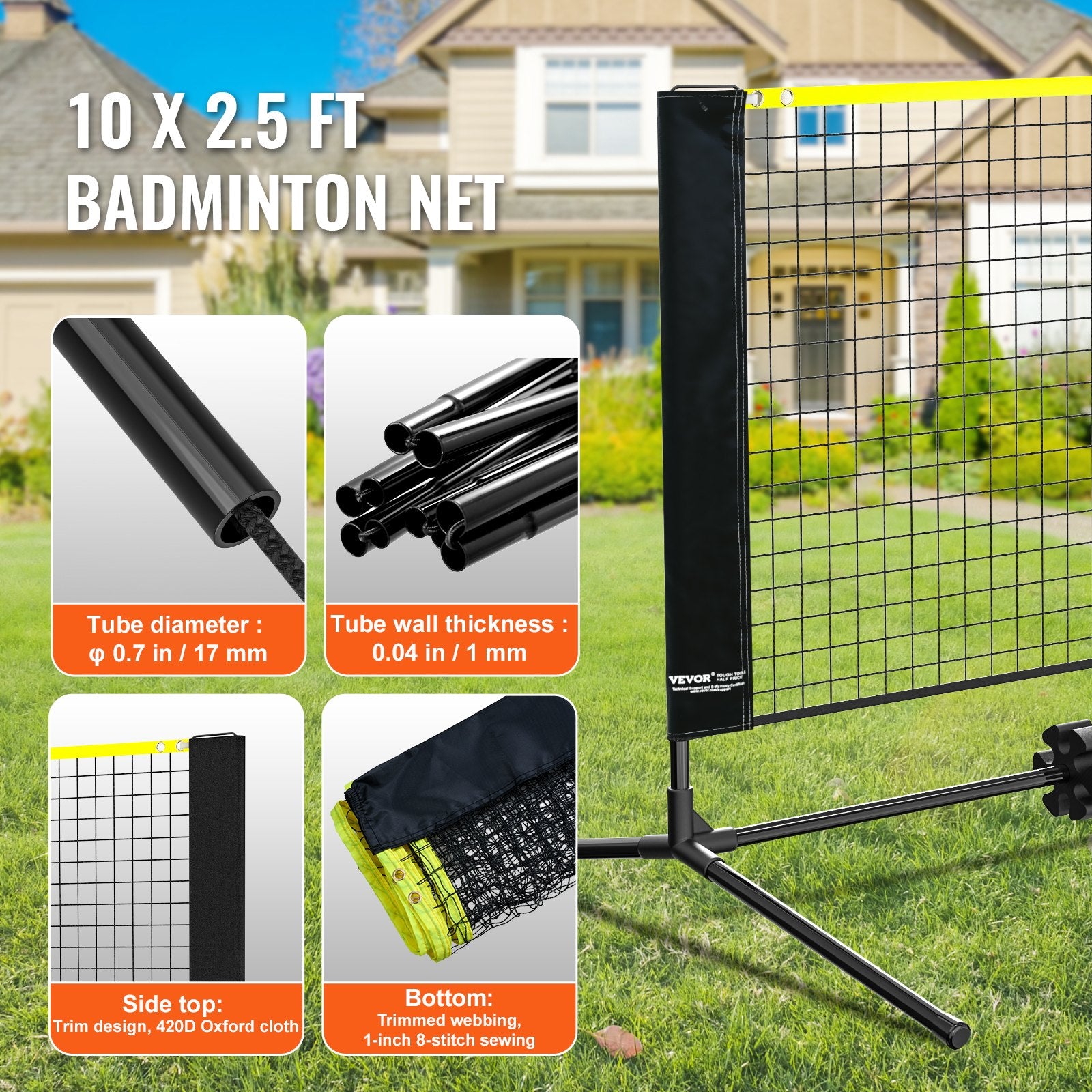 Badmintono tinklo rinkinys VEVOR DKS-11300, 3 m ilgio
