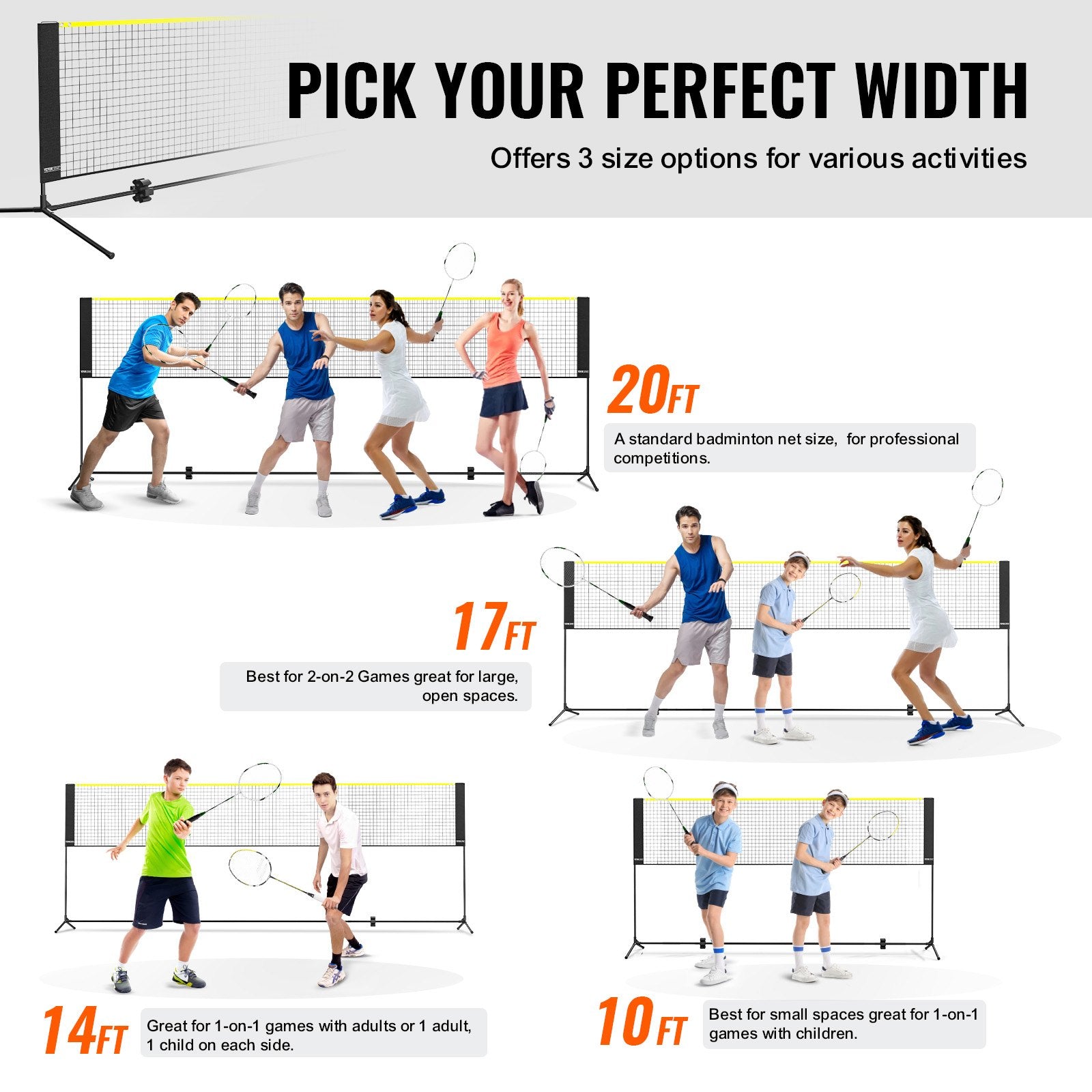 Badmintono tinklas VEVOR DKS-11420, 4,2 m pločio