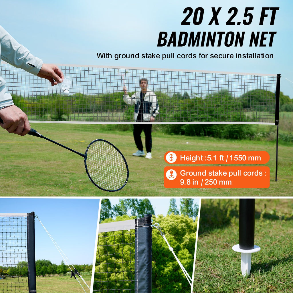 Badmintono tinklo rinkinys VEVOR JH-0101Y, 6,15 m ilgio