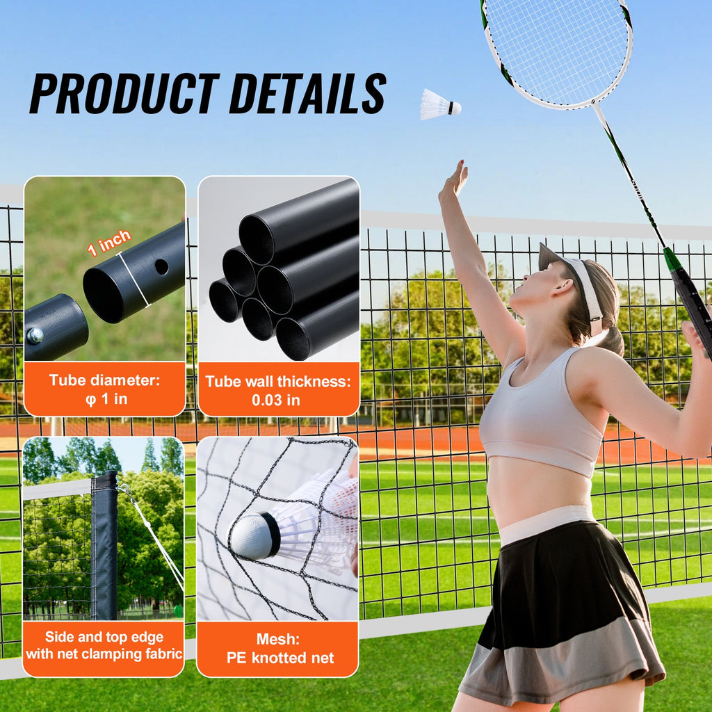Badmintono tinklo rinkinys VEVOR JH-0101Y, 6,15 m ilgio
