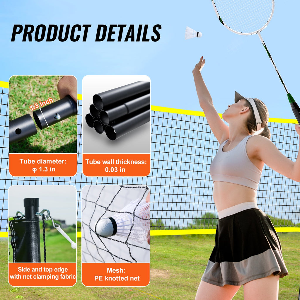 Badmintono tinklo rinkinys VEVOR JH-0102Y, 6,15 m ilgio