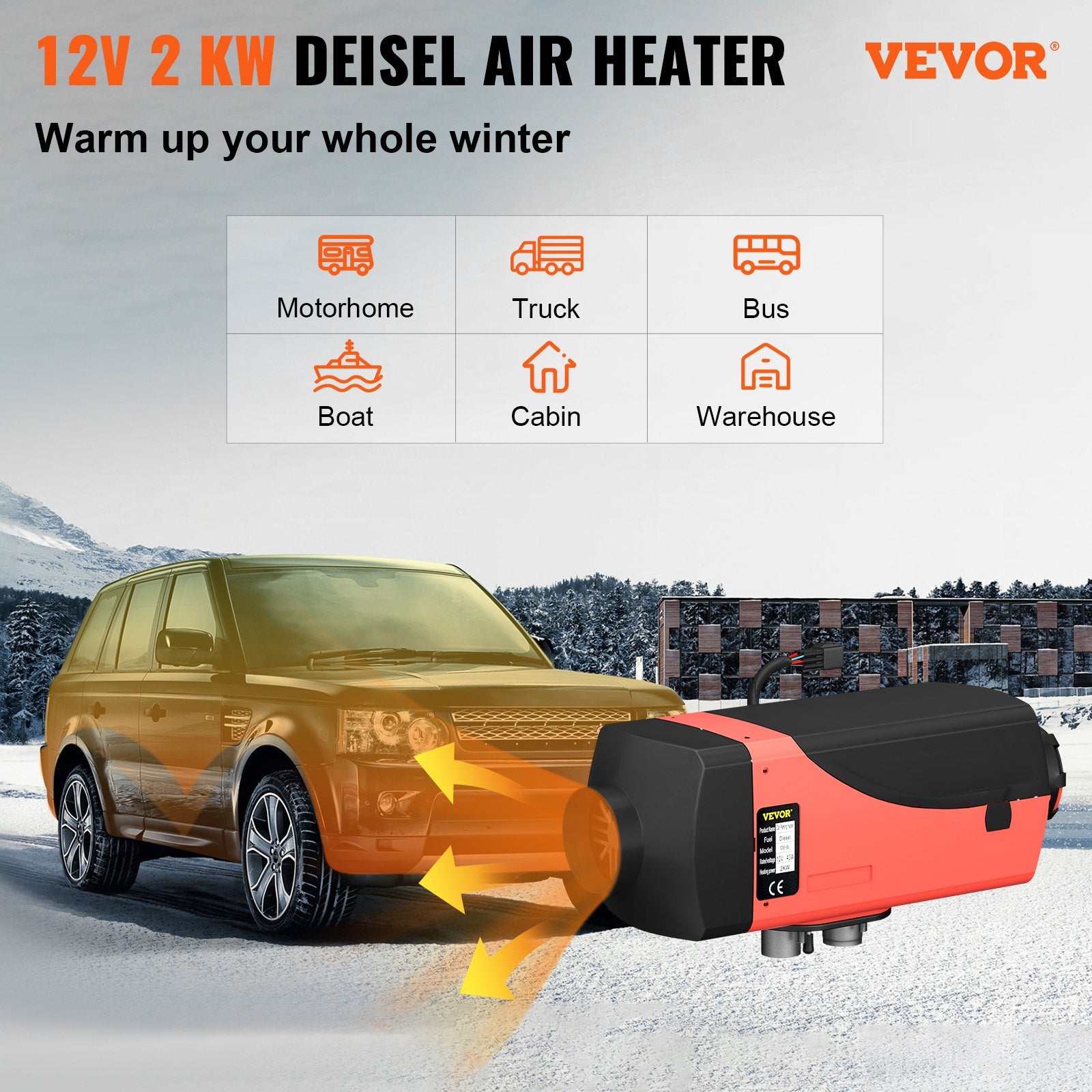 Autonominis dyzelinis šildytuvas VEVOR 12V, 2KW