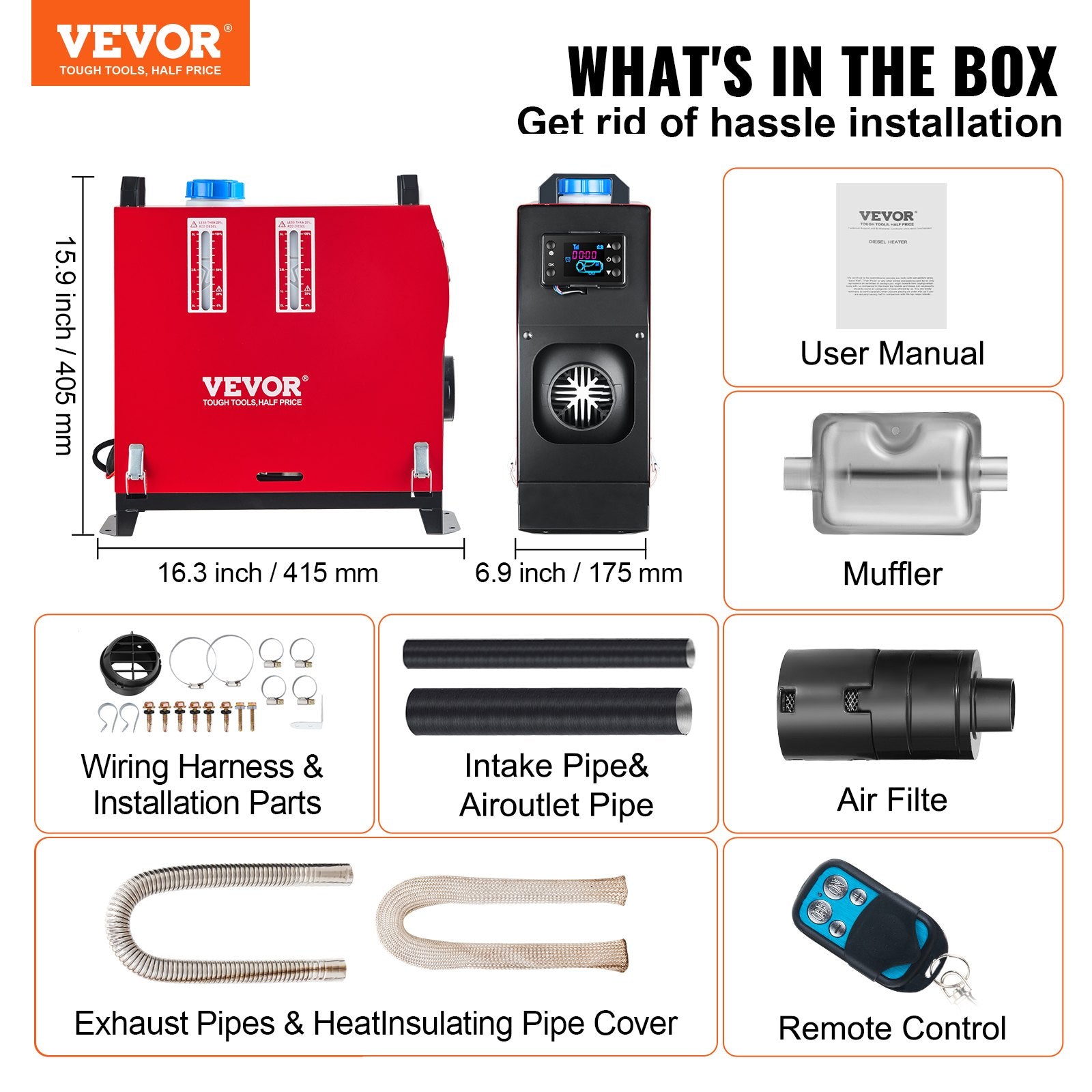 Dyzelinis oro šildytuvas VEVOR 8KW, 12V