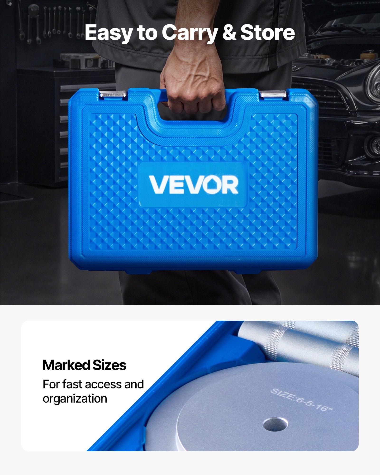 Guolių ir riebokšlių montavimo įrankių rinkinys VEVOR XC9095, 7 dalių.