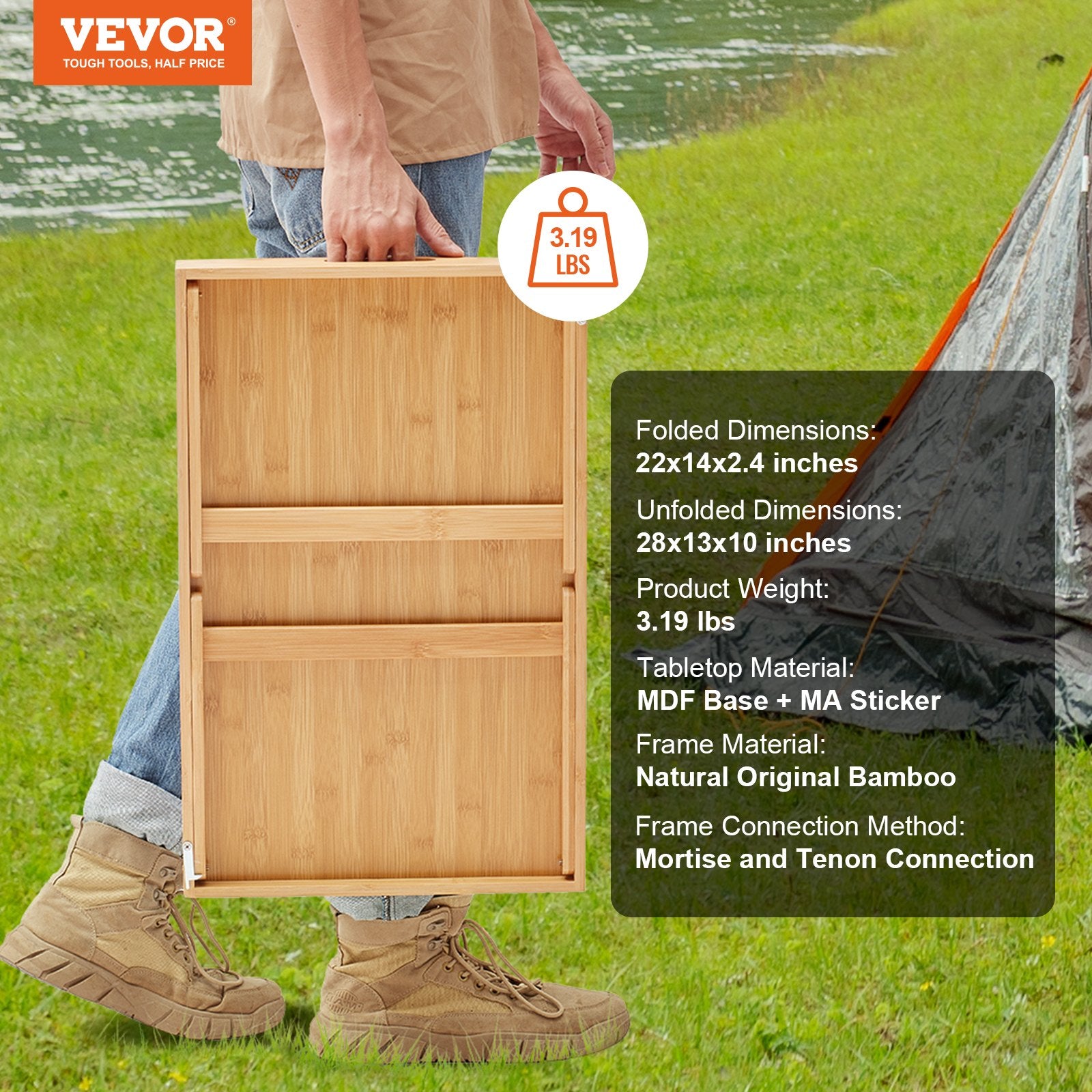 Lovos padėklas-staliukas VEVOR ZM-TP-SKU5, 55 x 35 cm