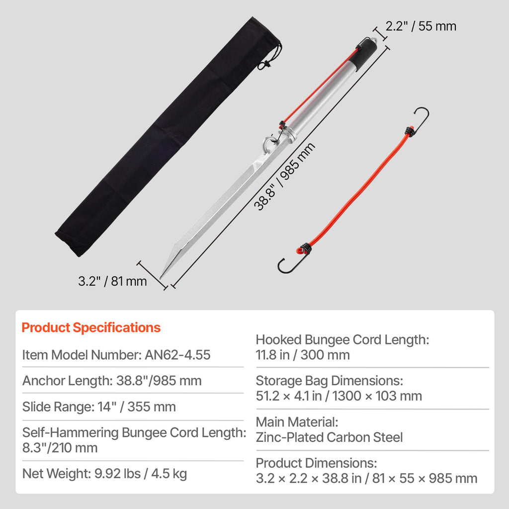 Smėlio inkaras-smeigtas VEVOR AN62-4.55, 90 cm