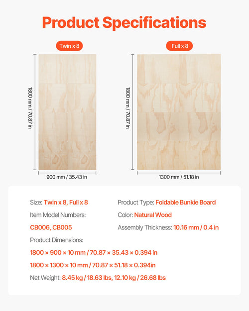 Čiužinio pagrindas VEVOR CB005, 180x130 cm