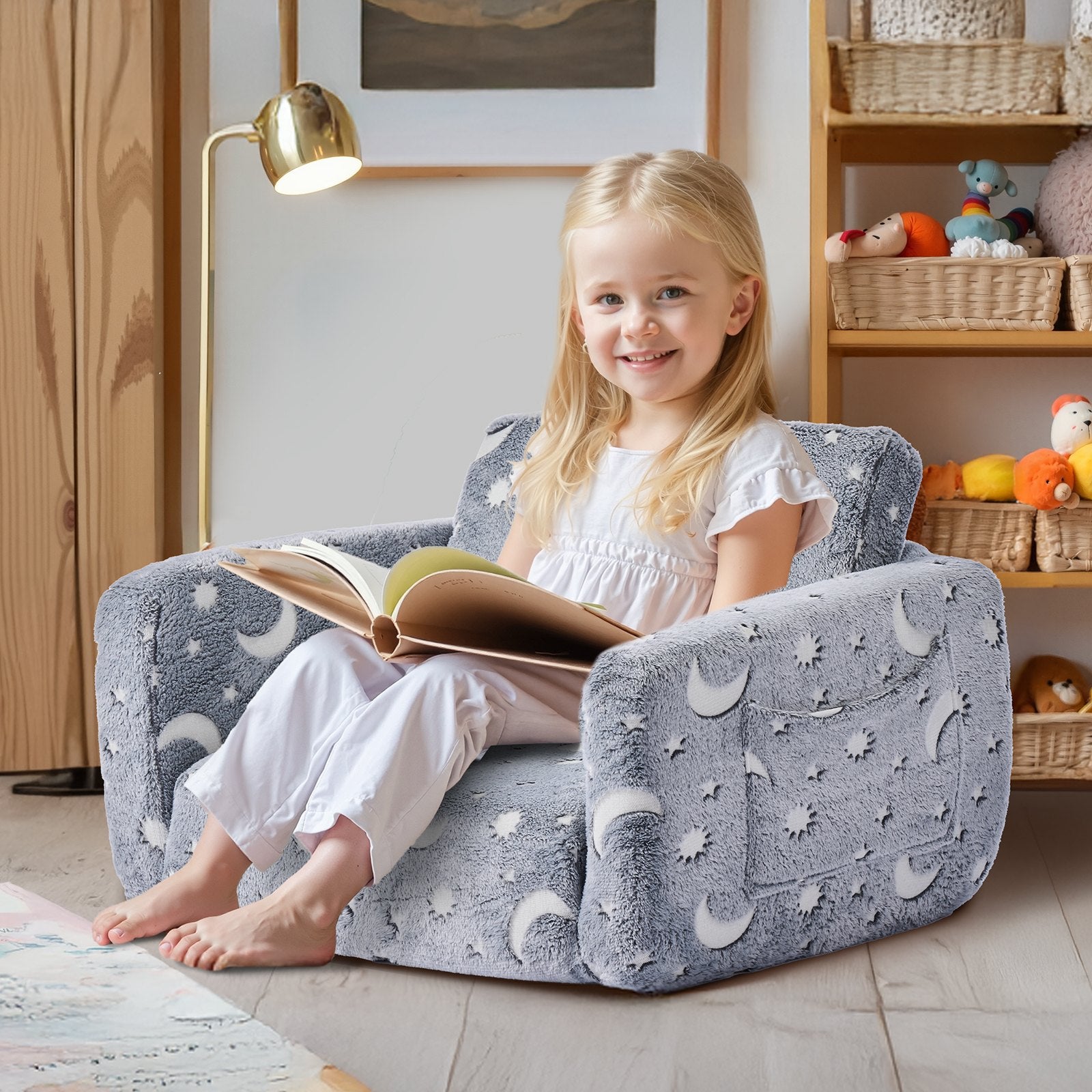 Vaikiška sofa-lova VEVOR SF-1700, šviečianti tamsoje