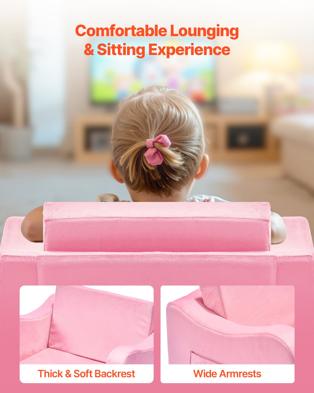 Sulankstoma vaikiška sofa VEVOR SF-1567, 2-in-1 dizainas