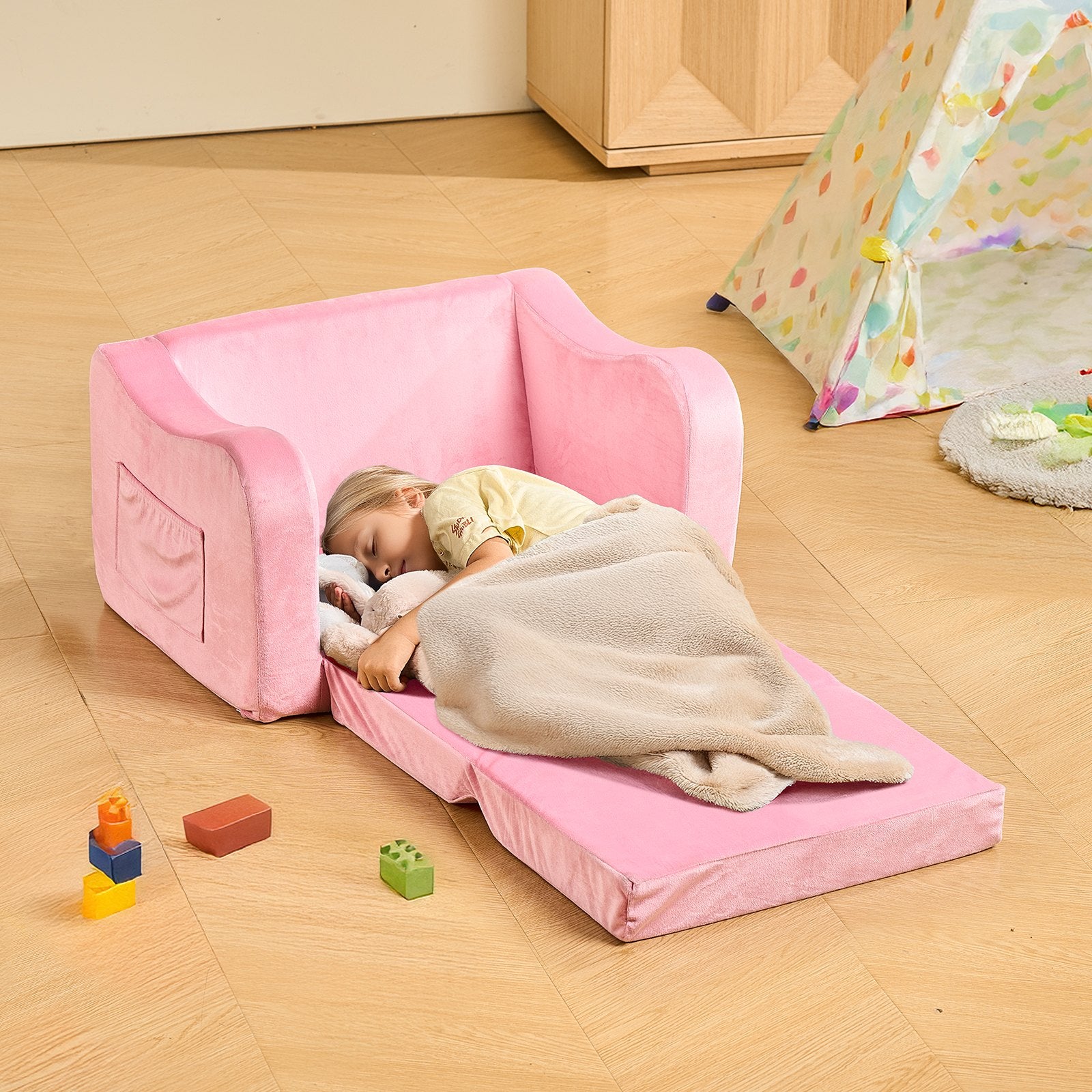 Sulankstoma vaikiška sofa VEVOR SF-1567, 2-in-1 dizainas