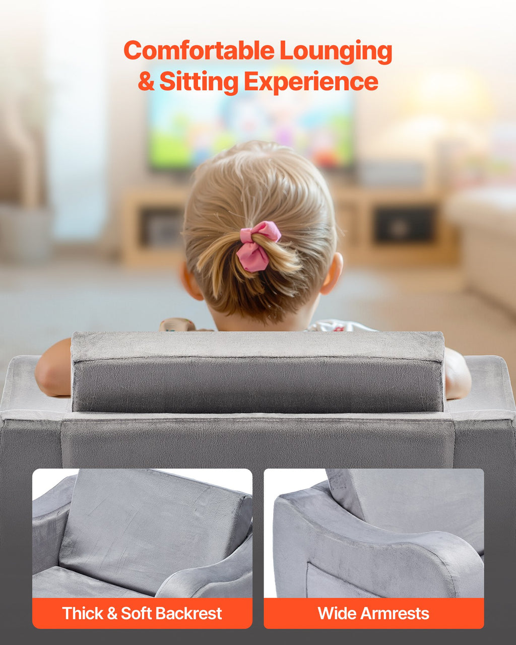 Vaikų sofa-lova VEVOR SF-1567, pilka