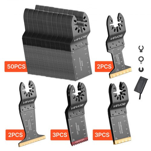 Multifunkcinio įrankio pjūklelių rinkinys VEVOR SS-60PCS-M, 60 vnt.