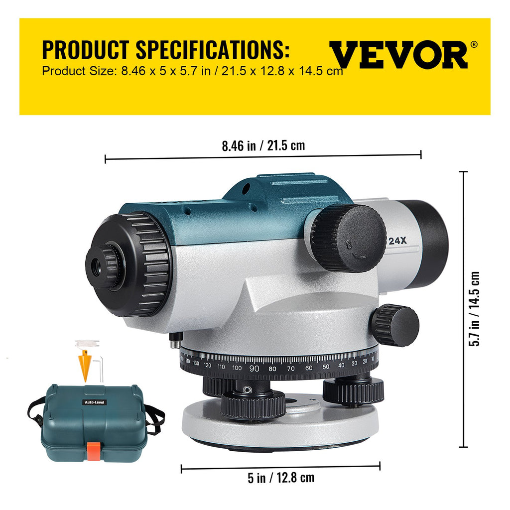 Optinis nivelyras VEVOR 24X, 24x padidinimas
