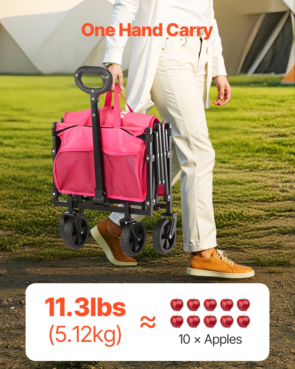 Sulankstomas vežimėlis VEVOR W21, 102 kg keliamoji galia