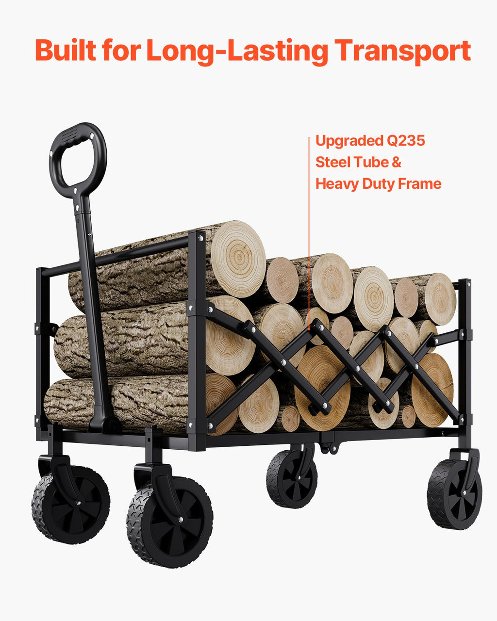 Sulankstomas vežimėlis VEVOR W21, 102 kg keliamoji galia