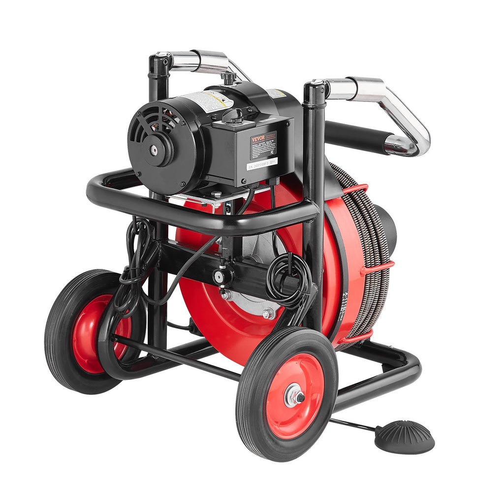 Elektrinis vamzdžių valymo įrenginys VEVOR D1000, 30,5 m x 9,52 mm