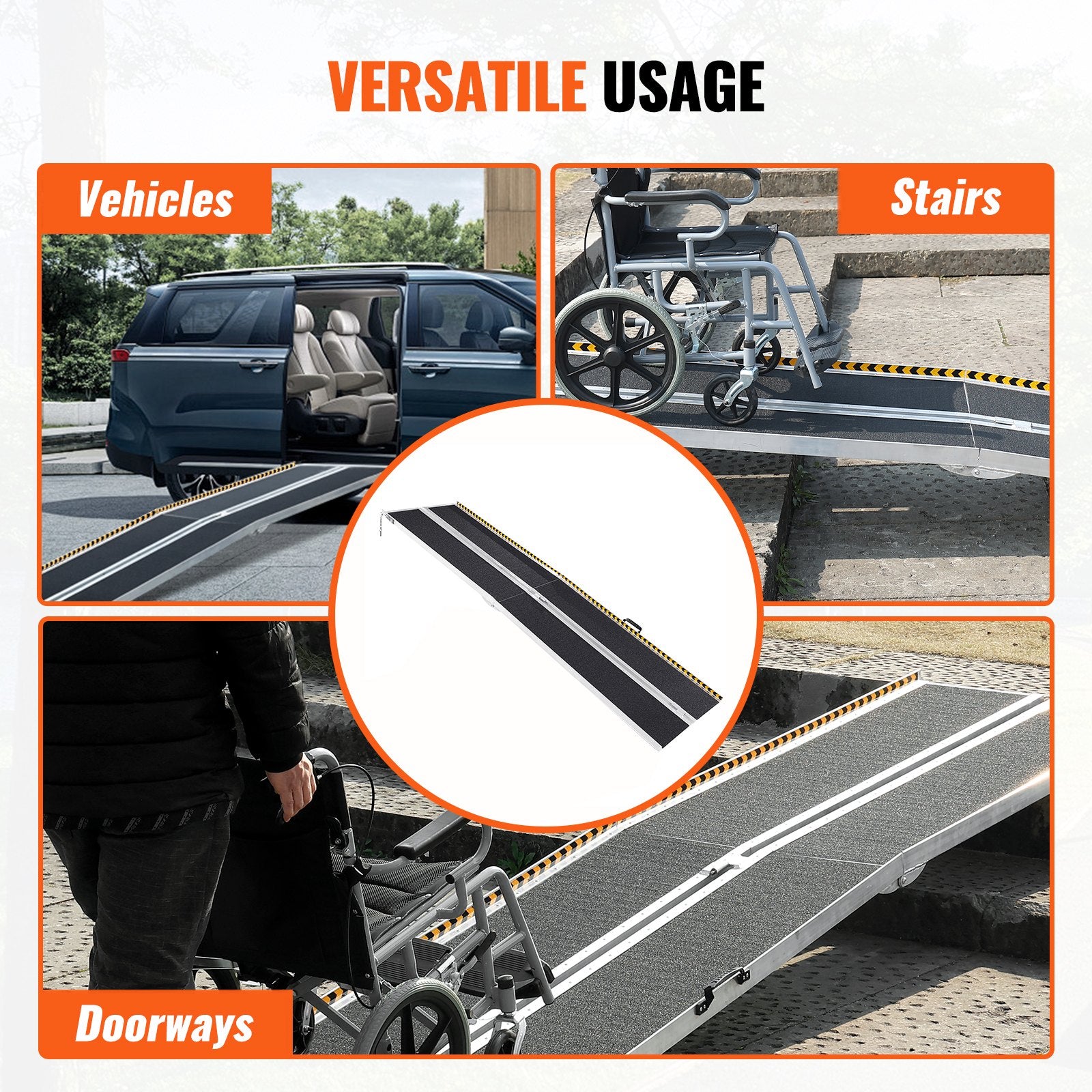Nešiojama neįgaliųjų vežimėlių rampa VEVOR CUEI5QV0, 304,8 cm