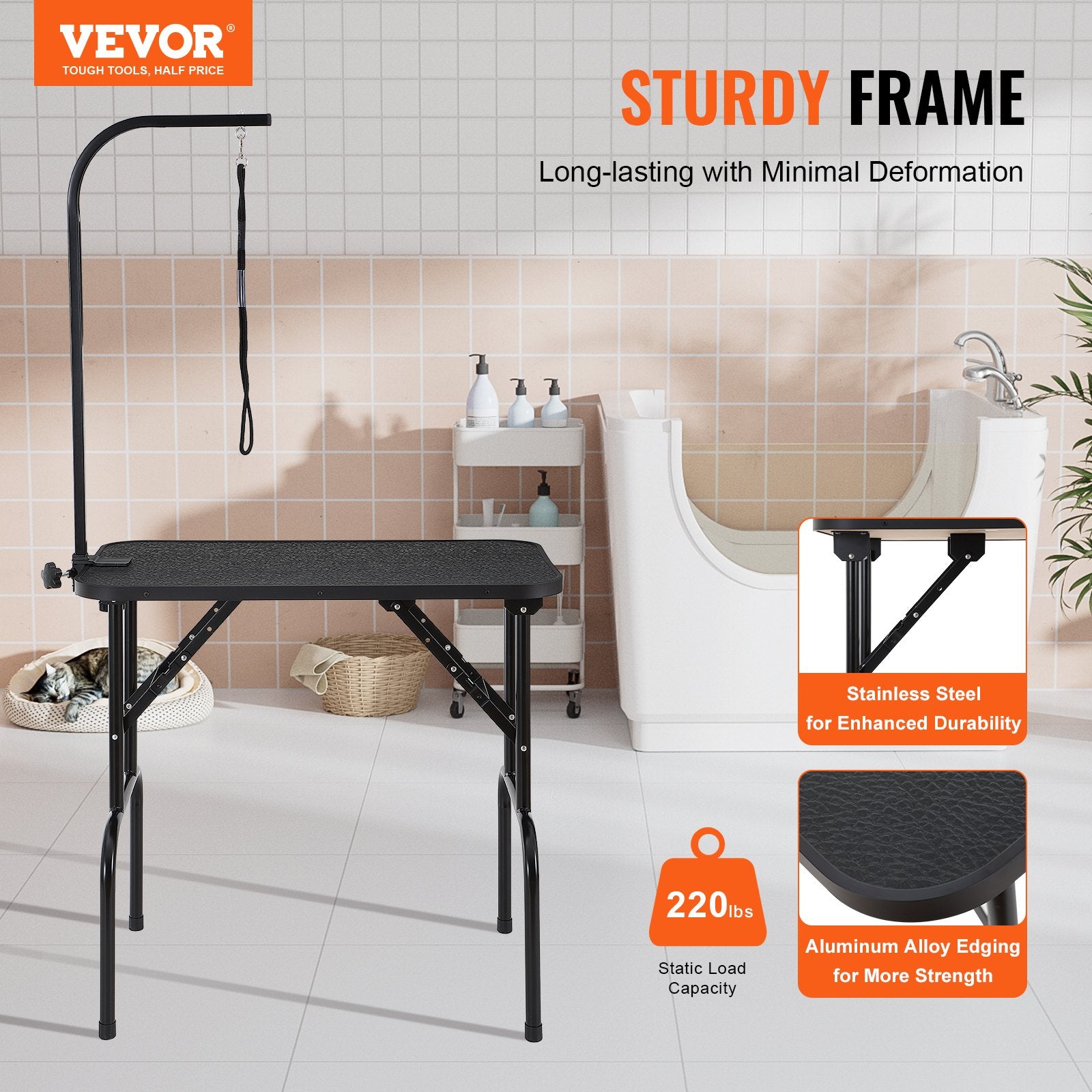 Šunų kirpimo stalas VEVOR GT-202, 99,8 kg apkrova