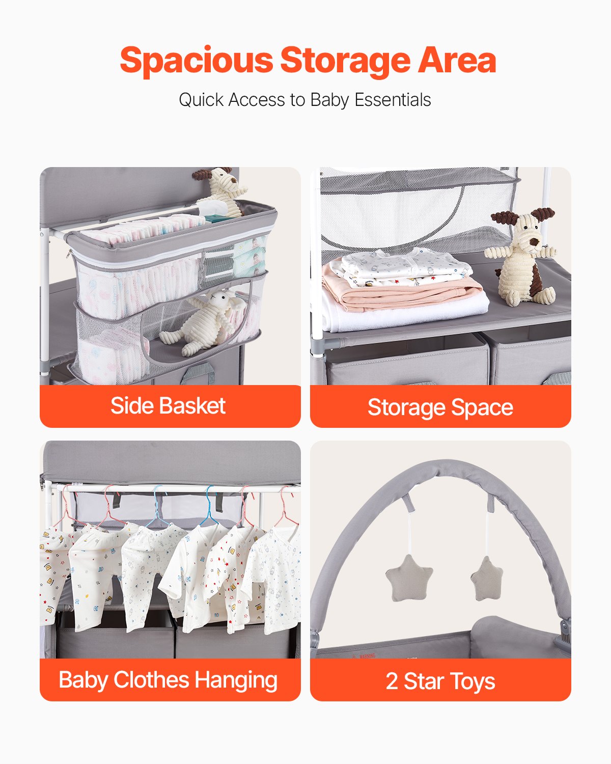 Kūdikio pervystymo stalas VEVOR CT-07, reguliuojamo aukščio
