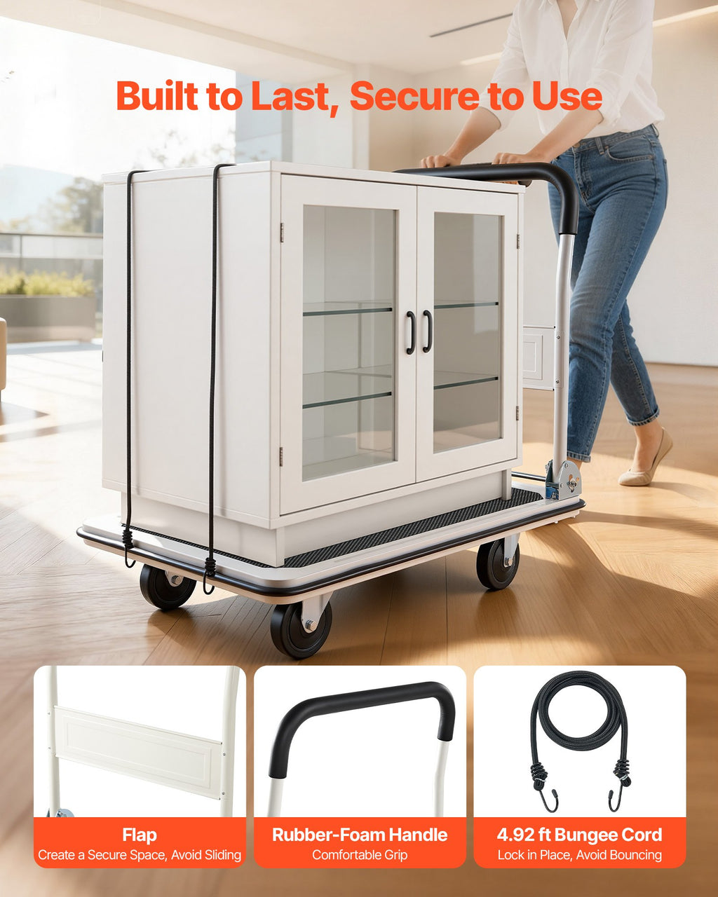 Sulankstomas platforminis vežimėlis VEVOR YZ8021, 300 kg keliamoji galia