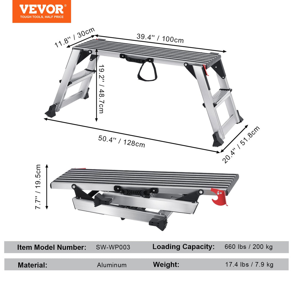 Sulankstoma darbinė platforma VEVOR SW-WP003, 299,4 kg apkrova