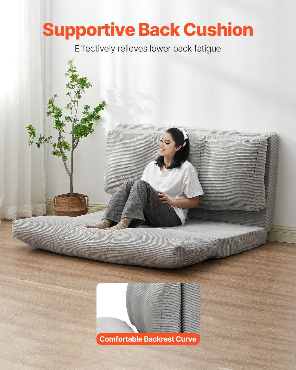 Sulankstoma sofa-lova VEVOR ZDSFD-4, 25D didelio tankio putų poliuretanas