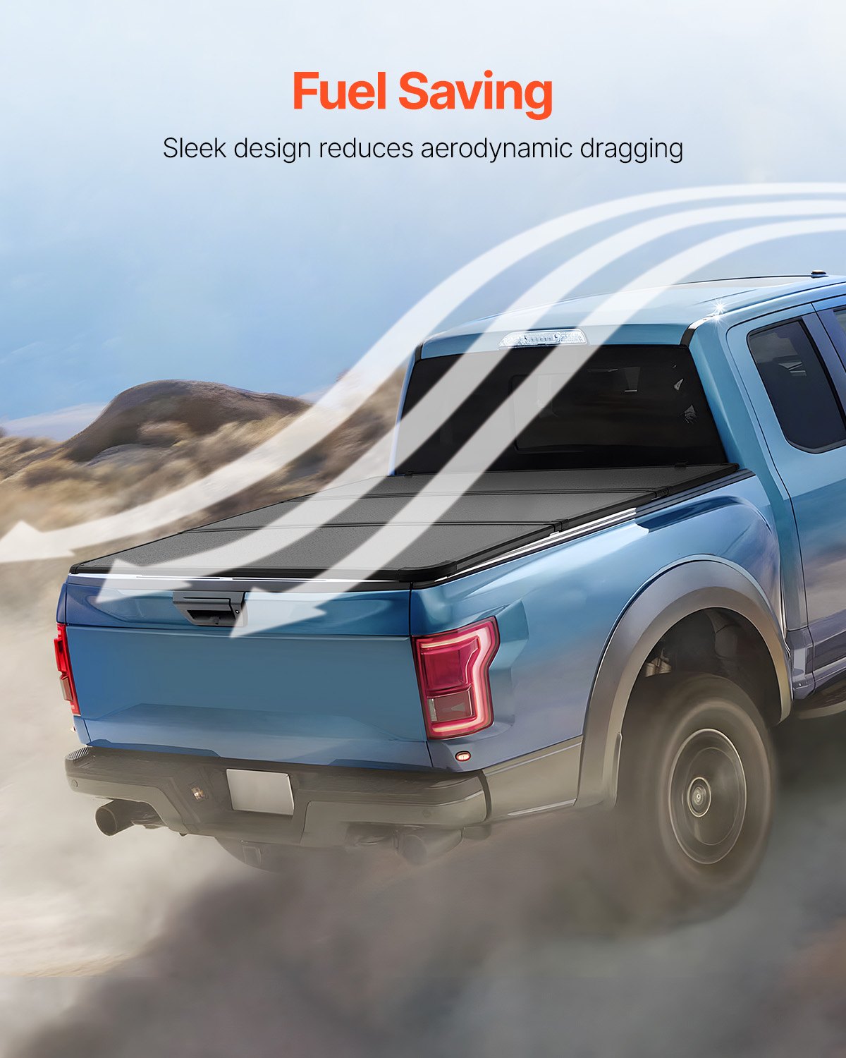 Sulankstomas pikapo kėbulo uždangalas VEVOR Chevy Silverado / GMC Sierra 1500 (2019-2024), 5'8" kėbului